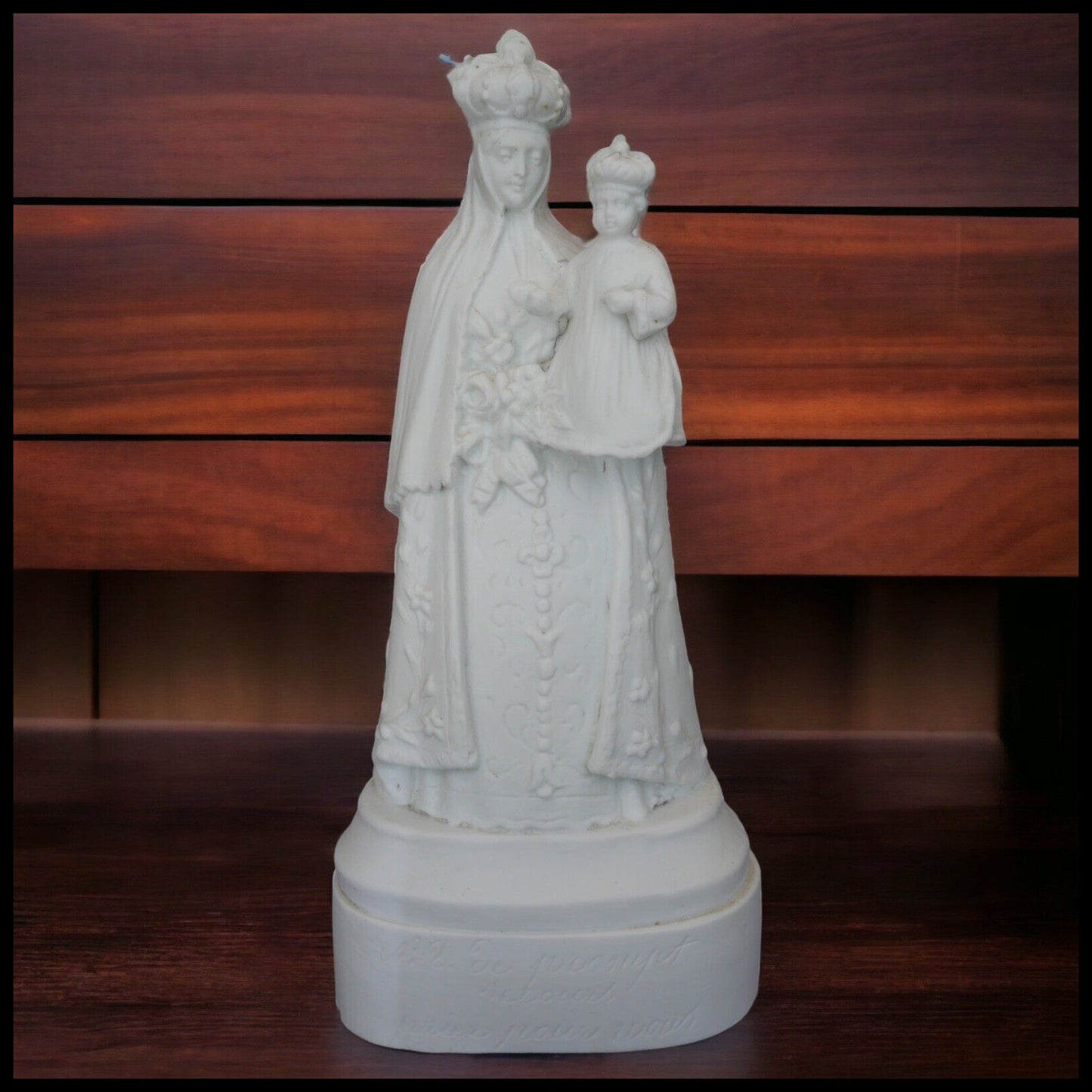 Late 19th Century French Parian Ware Bisque Madonna and Child Statuette