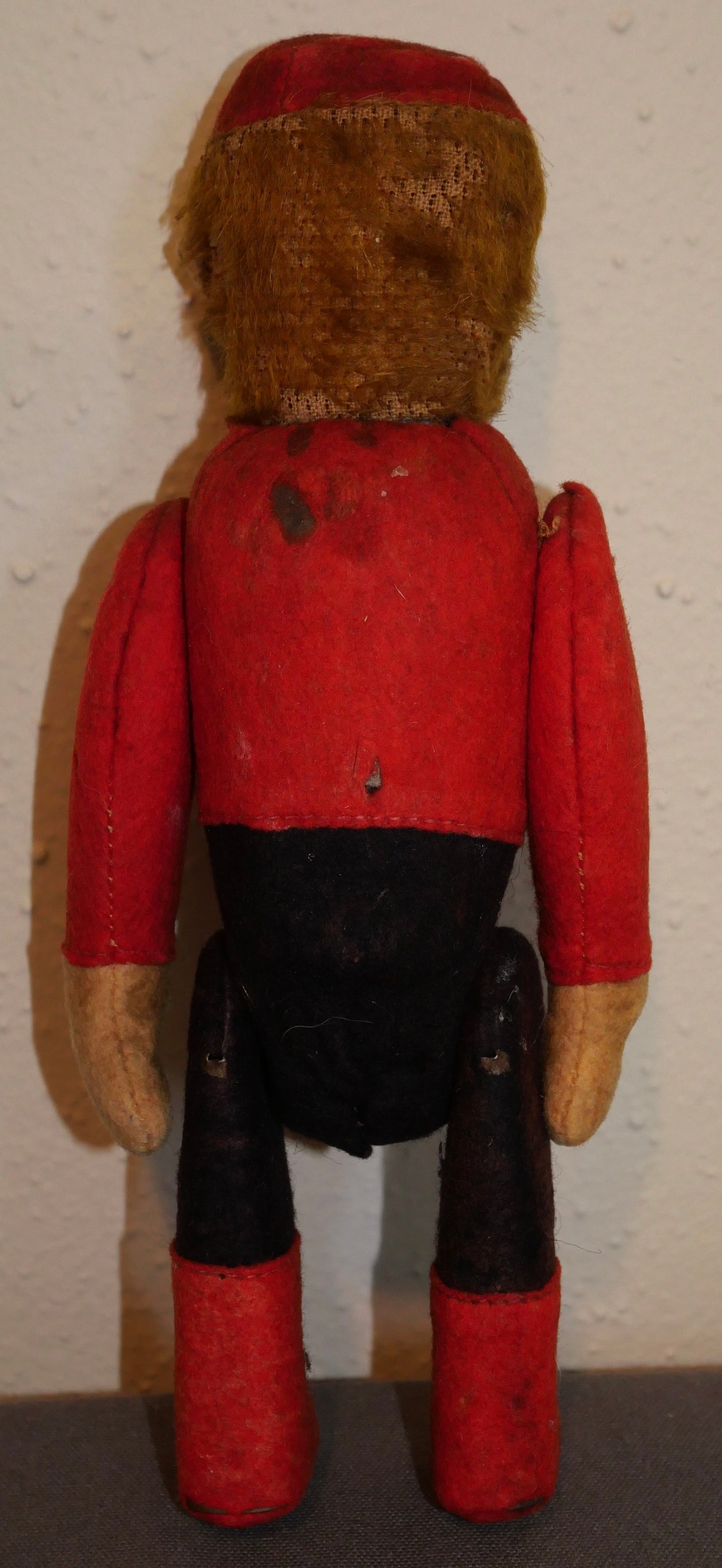 1930’s German Schuco Mohair Bellhop Monkey Drinking Flask with Shot Glass