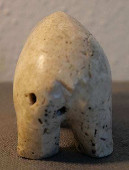 Mid 20th Century American Native American Inuit Polar Bear Figure Whale Bone Carving