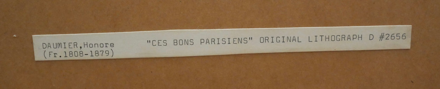 Honore Daumier - "Nouveau Divertissement des Soirées Parisiennes" Framed Lithograph (French) (Circa 1857) (Ces Bons Parisiens)