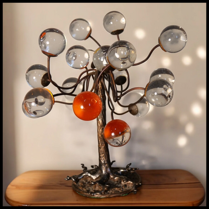 1960’s Dominick Laruccia Jr. Mid Century Modern Copper and Glass Tree Sculpture (American)