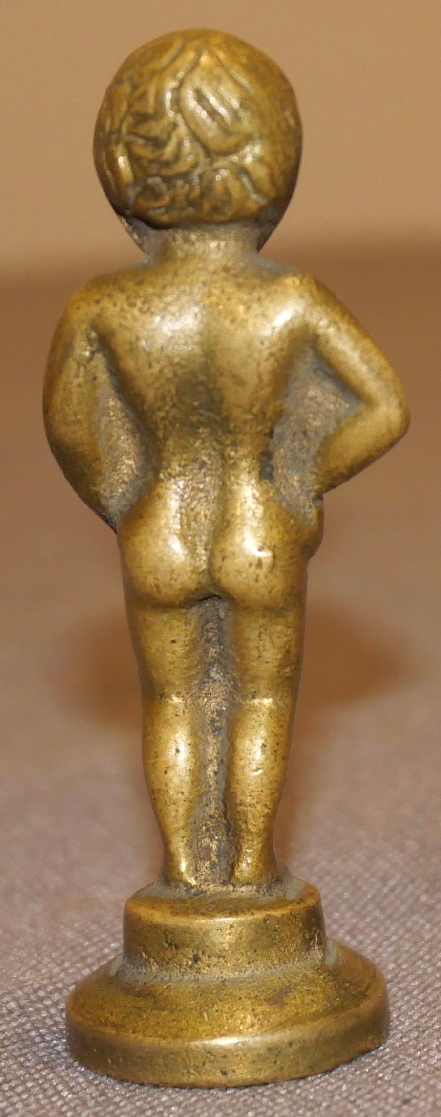 1940's Belgian Bruxelles Manneken Pis Miniature Brass Souvenir Figurine