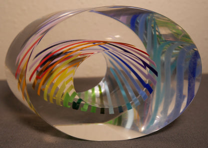 Paul Harrie Art Glass Contemporary Style Sunrise Eclipse Paperweight (2005) (American)