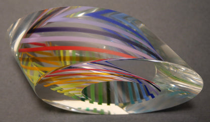 Paul Harrie Art Glass Contemporary Style Sunrise Eclipse Paperweight (2005) (American)