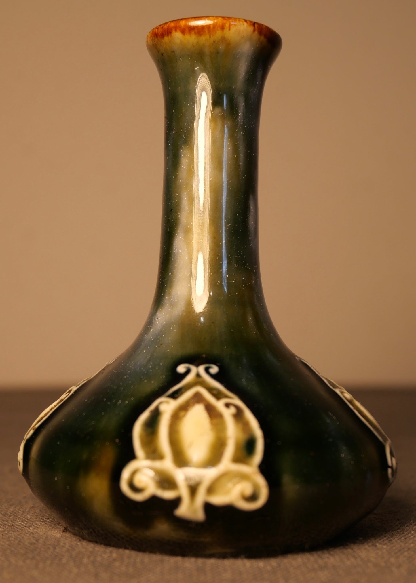 Circa 1900 English Arts and Crafts Royal Doulton Stoneware Lily Partington/Olive Dale Bottle Form Bud Vase