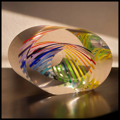 Paul Harrie Art Glass Contemporary Style Sunrise Eclipse Paperweight (2005) (American)