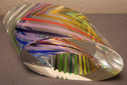 Paul Harrie Art Glass Contemporary Style Sunrise Eclipse Paperweight (2005) (American)