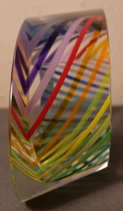 Paul Harrie Art Glass Contemporary Style Sunrise Eclipse Paperweight (2005) (American)