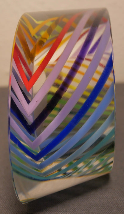 Paul Harrie Art Glass Contemporary Style Sunrise Eclipse Paperweight (2005) (American)