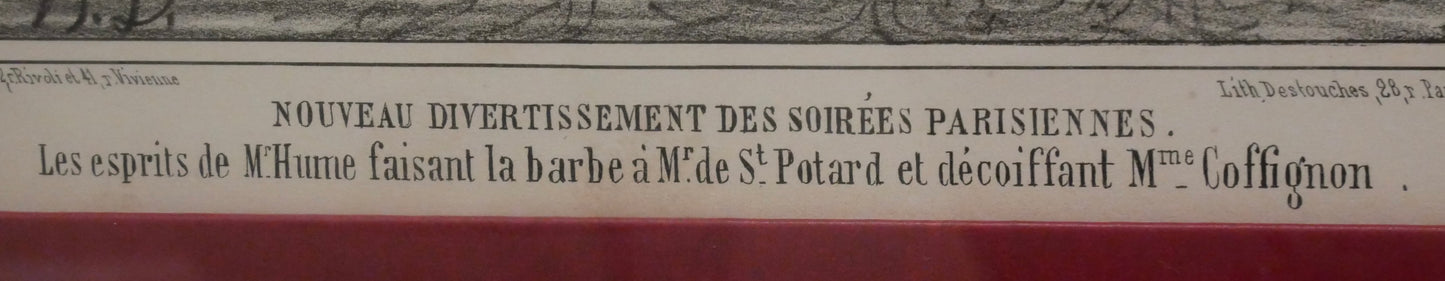 Honore Daumier - "Nouveau Divertissement des Soirées Parisiennes" Framed Lithograph (French) (Circa 1857) (Ces Bons Parisiens)