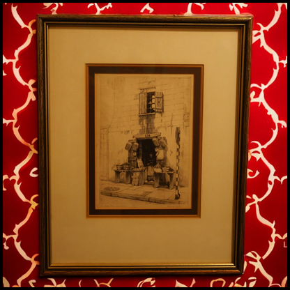 Morris Henry Hobbs - "The Little Shop - New Orleans" Framed Drypoint Etching (Ed/100) (1940's) (Louisiana)