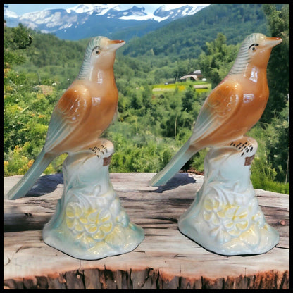 Pair of Mid 20th Century Spaulding China Ceramic Bird Figurines