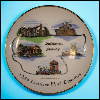 Vintage 1984 New Orleans World's Fair Porcelain Souvenir Louisiana Journey Plate