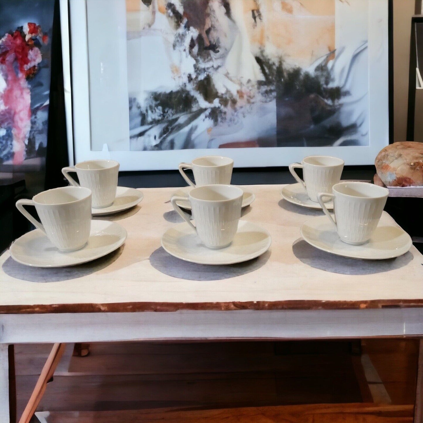 1950's German Mid Century Modern Hans Achtziger Hutschenreuther Porcelain 17-Piece Demitasse Coffee Service Set