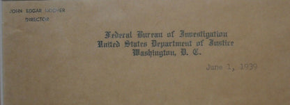 1939 J. Edgar Hoover Signed FBI Letterhead Framed Letter