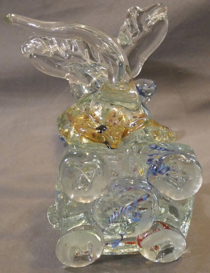 Vintage Abstract Contemporary Style Art Glass Dragon-like Creature Sculpture (20th Century)