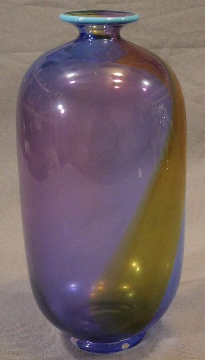 1980's Swedish Modern Style Transjo Hytta Glass Bottle Vase by Warff Ritzman