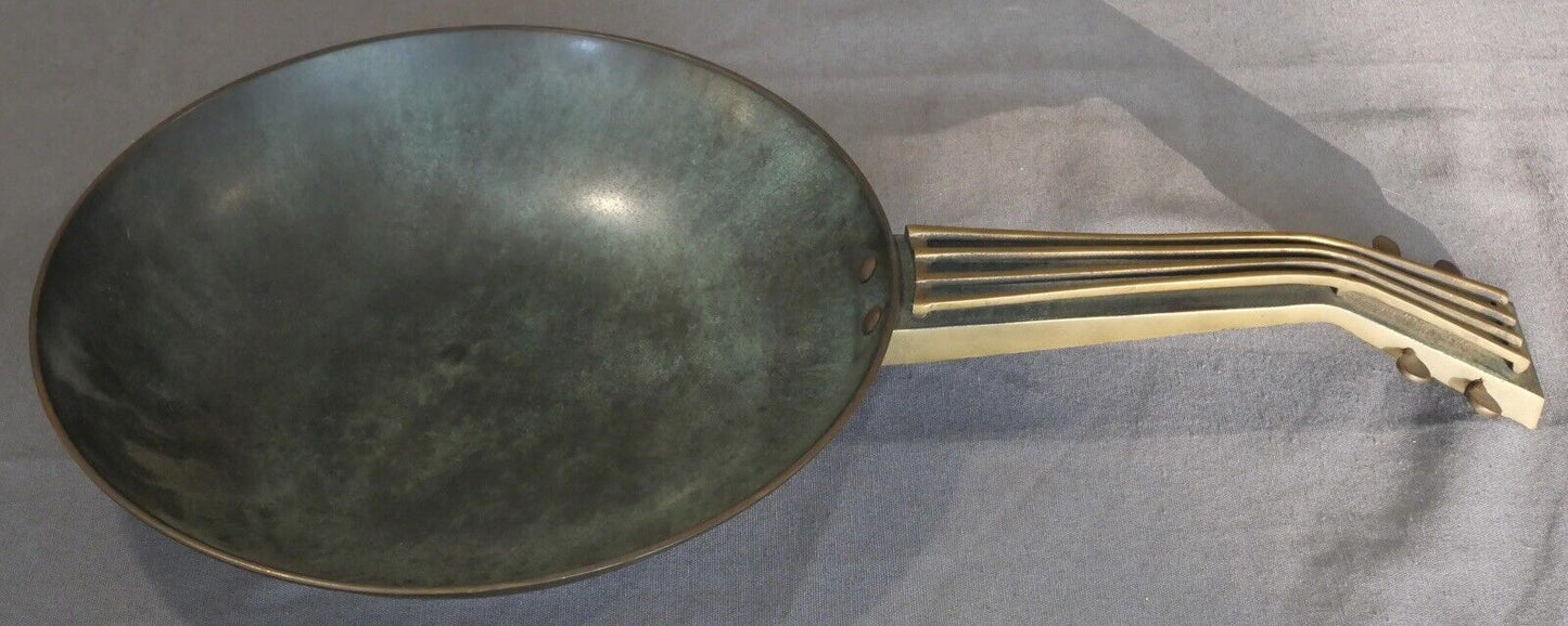 Vintage 1960's Israeli Mid Century Modern Pal Bell Style Patinated Brass Guitar Catchall