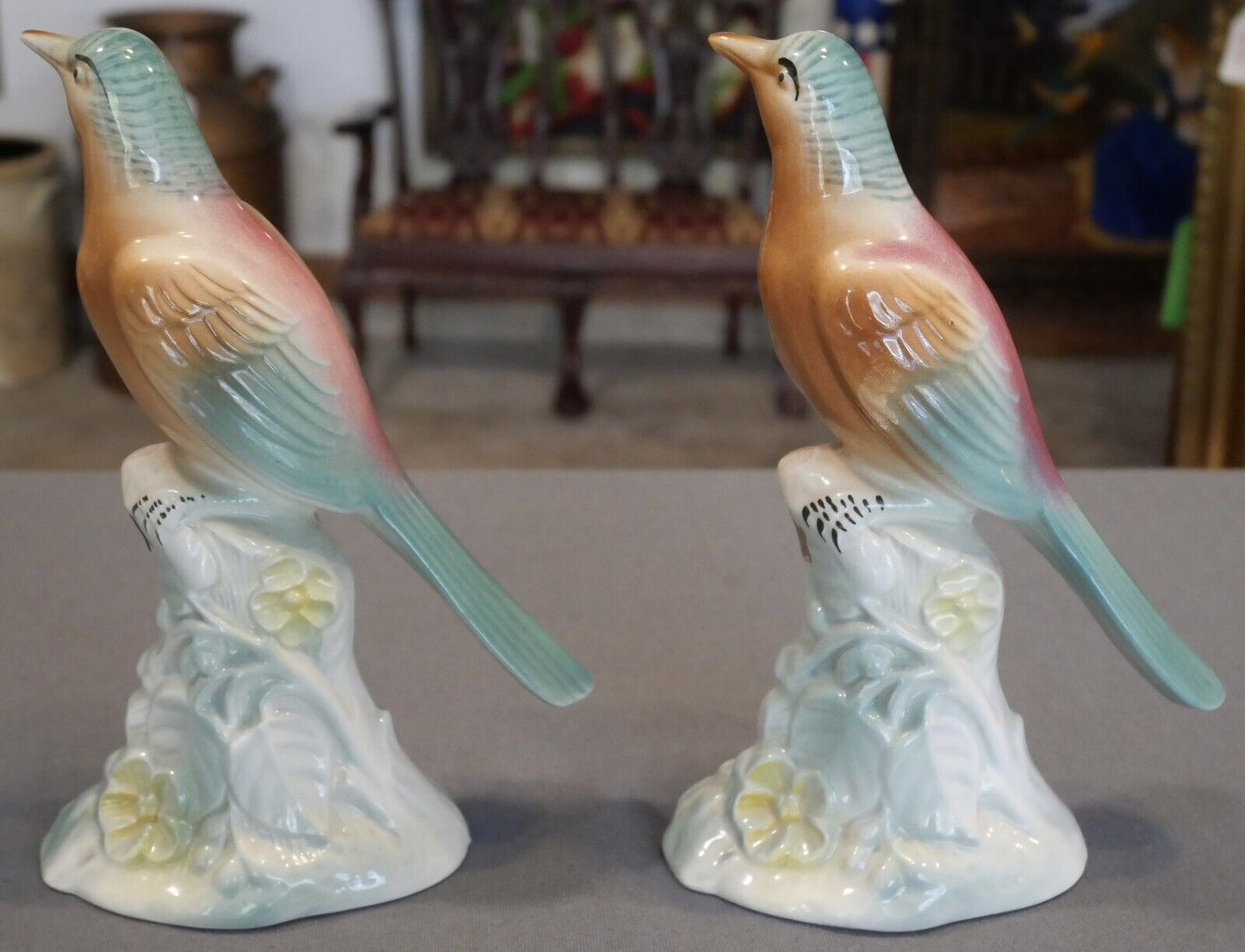 Pair of Mid 20th Century Spaulding China Ceramic Bird Figurines