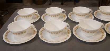 Vintage 1970's American Corelle Ware 26-Piece Butterfly Gold Pattern Coffee Service Set