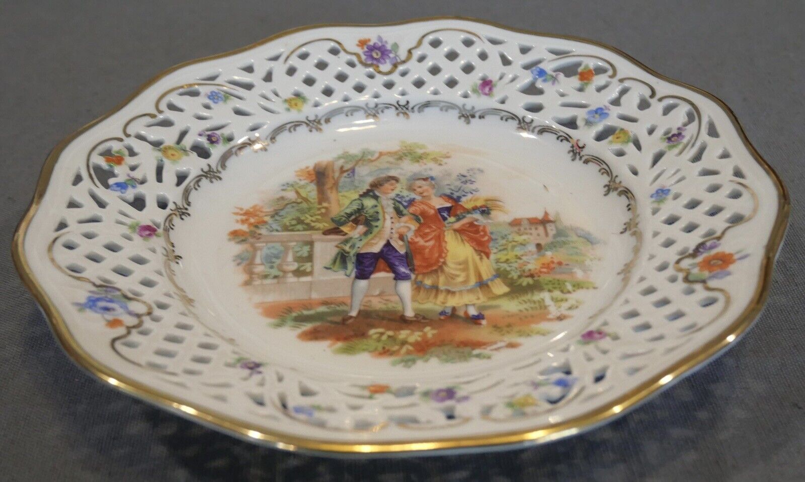 Post-WWII Era Cico China Victorian/Floral Motifs Plate (Germany U.S. Zone)