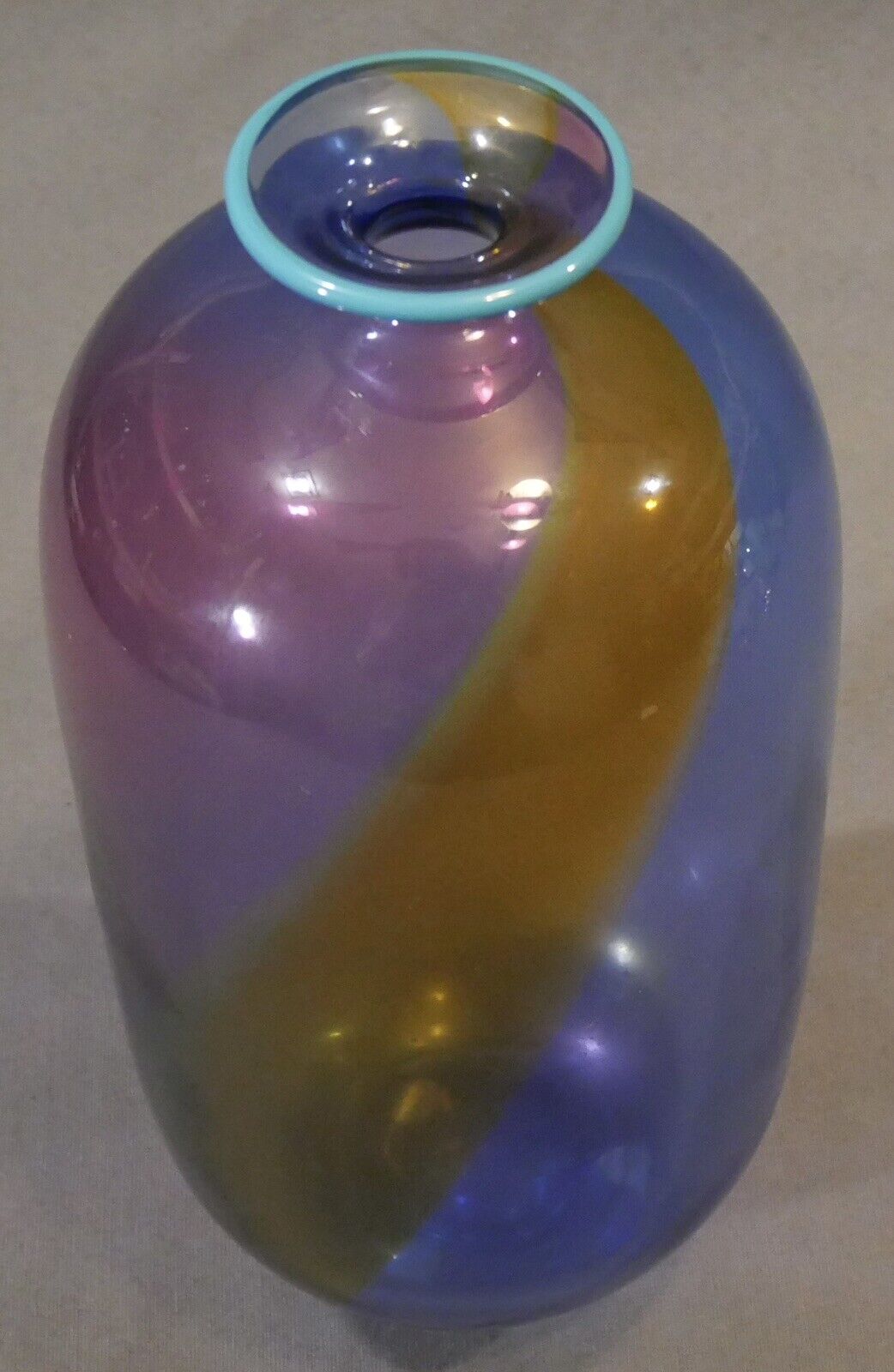 1980's Swedish Modern Style Transjo Hytta Glass Bottle Vase by Warff Ritzman