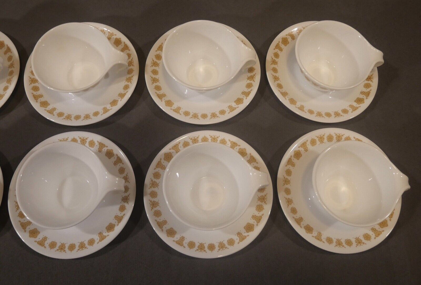 Vintage 1970's American Corelle Ware 26-Piece Butterfly Gold Pattern Coffee Service Set