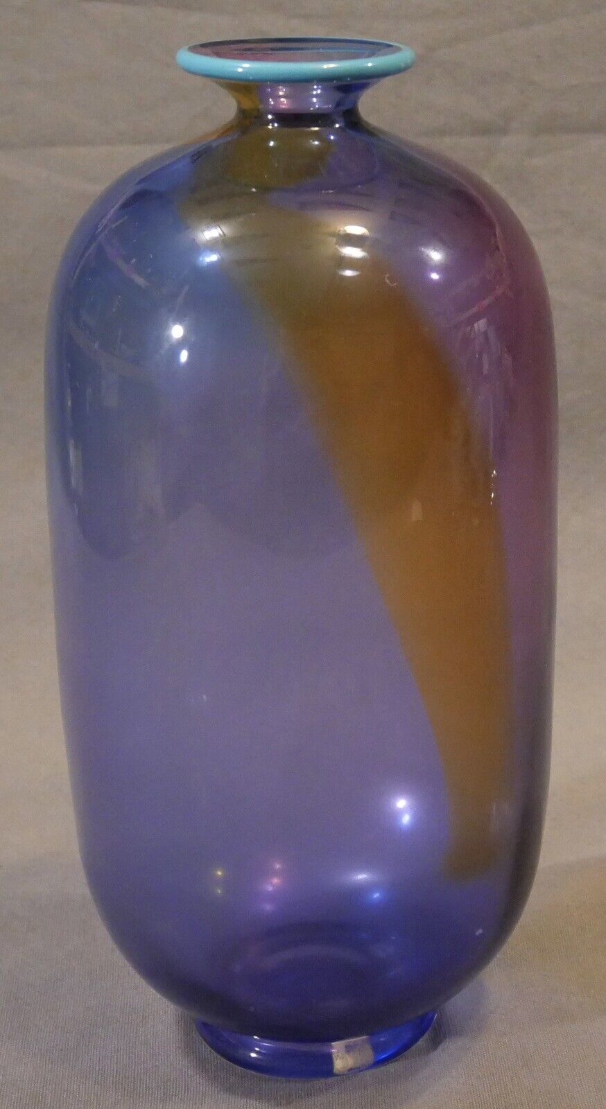 1980's Swedish Modern Style Transjo Hytta Glass Bottle Vase by Warff Ritzman