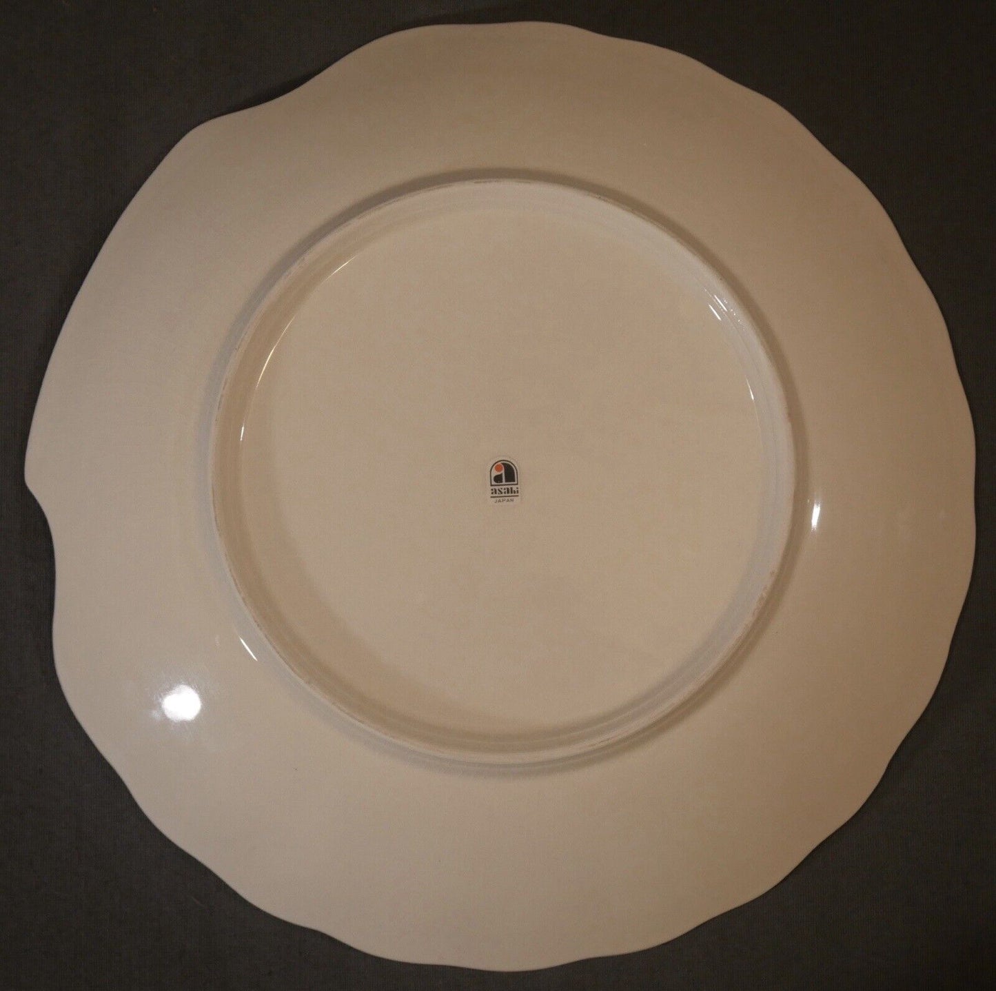 Vintage 1980's Japanese Asahi Porcelain Prawn Motifs Scalloped Edge Shell Form Platter