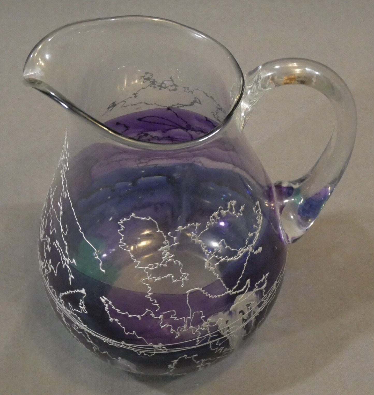 Vintage Circa 1970 Romanian Mid Century Modern Euroglass Pitcher