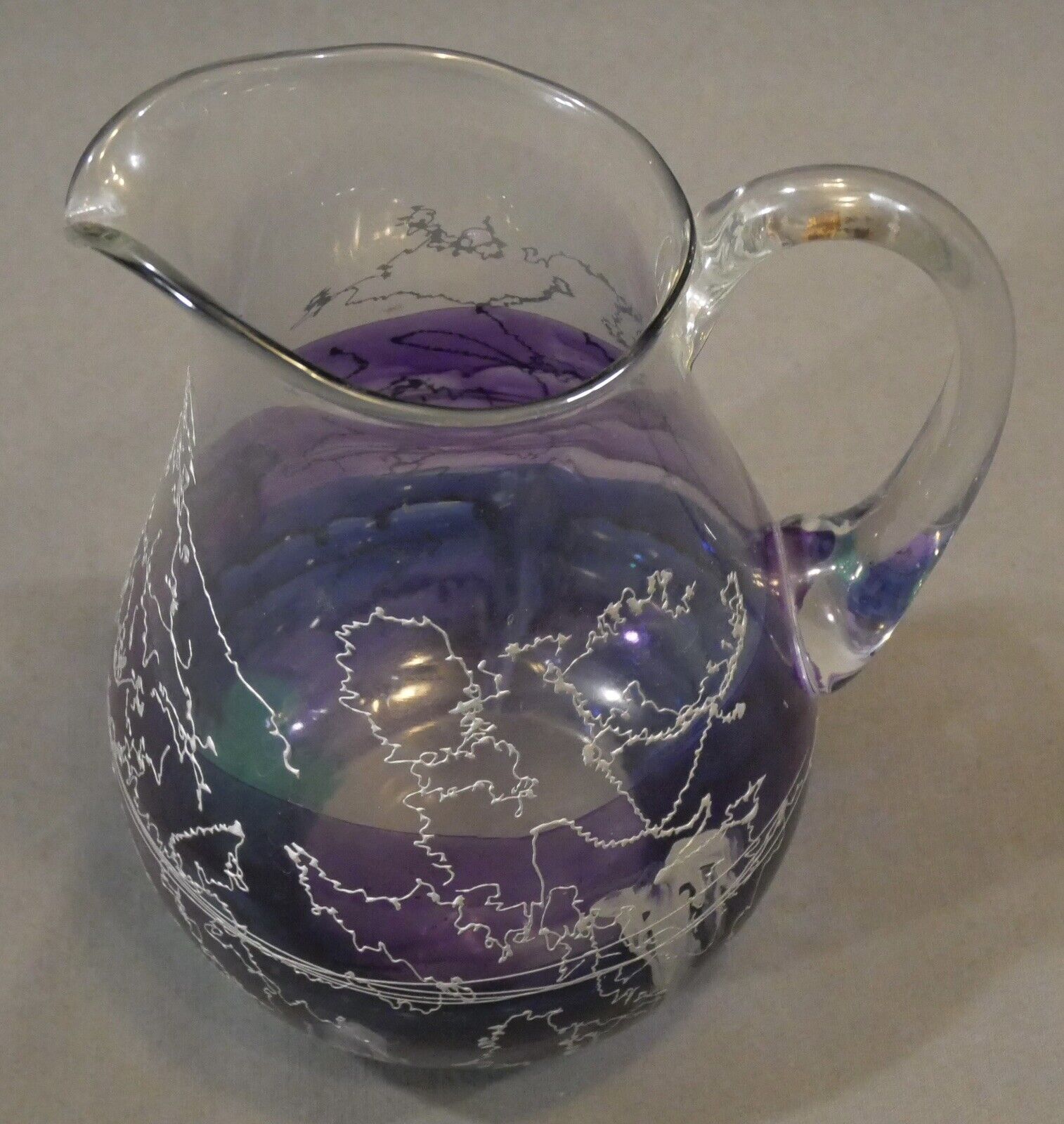 Vintage Circa 1970 Romanian Mid Century Modern Euroglass Pitcher