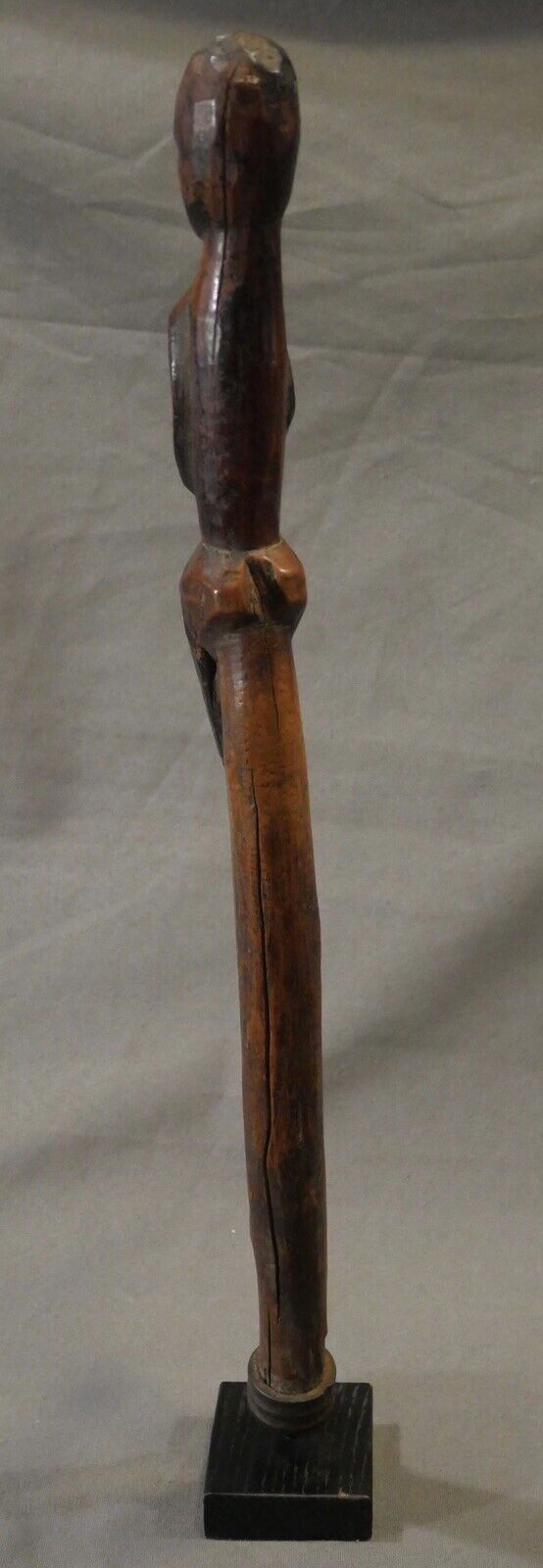 Early 20th Century Lobi Wooden Hornbill Divination Staff from Burkina Faso