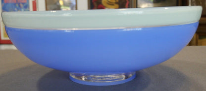 2002 Ipso Facto Art Glass Contemporary Style Two-Tone Blue Centerpiece Bowl