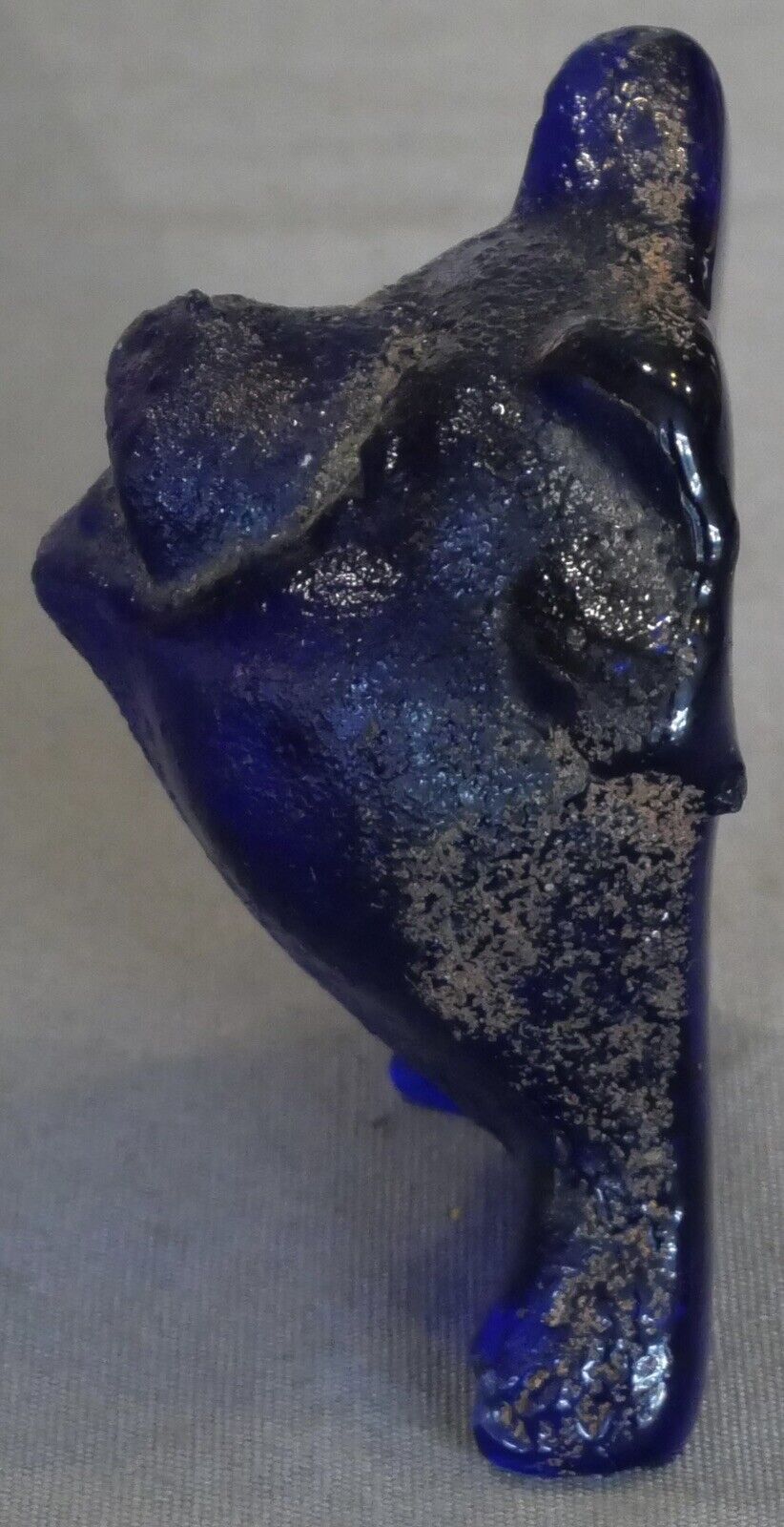 Mitchell Gaudet Art Glass Contemporary Blue Pig Head Sculpture (New Orleans)