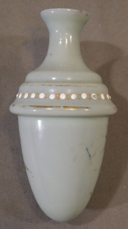 Late 19th Century Moser Style Hand Painted Butterfly Motif Acorn Shaped Bud Vase