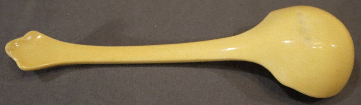 Vintage 1972 American Mid Century Modern Yellow Ceramic Tureen with Ladle