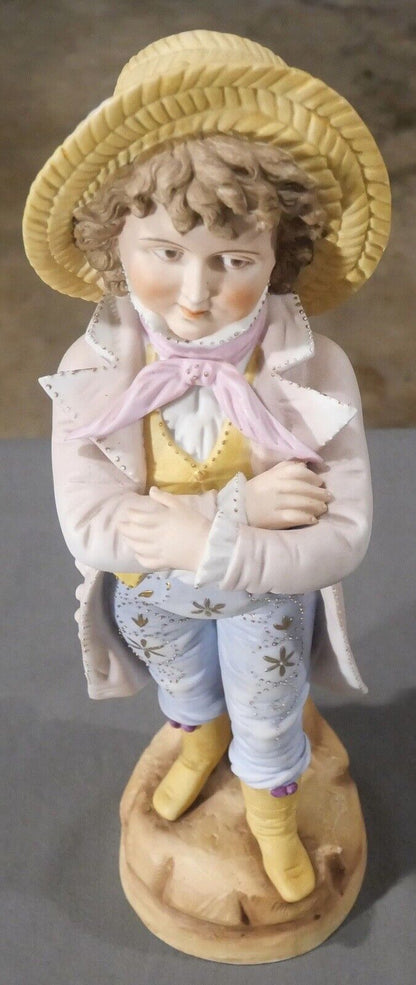 Early 20th Century German Rudolstadt Bisque Porcelain Victorian Boy Statuette