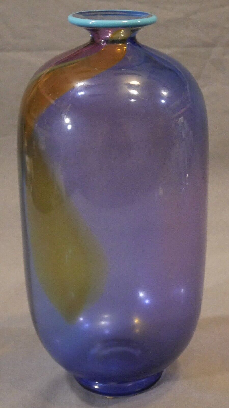 1980's Swedish Modern Style Transjo Hytta Glass Bottle Vase by Warff Ritzman