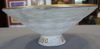 1960’s Italian Mid Century Modern Fratelli Fanciullaci Sgraffito Footed Bowl