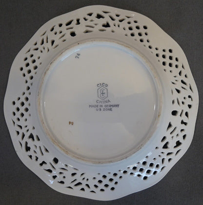 Post-WWII Era Cico China Victorian/Floral Motifs Plate (Germany U.S. Zone)