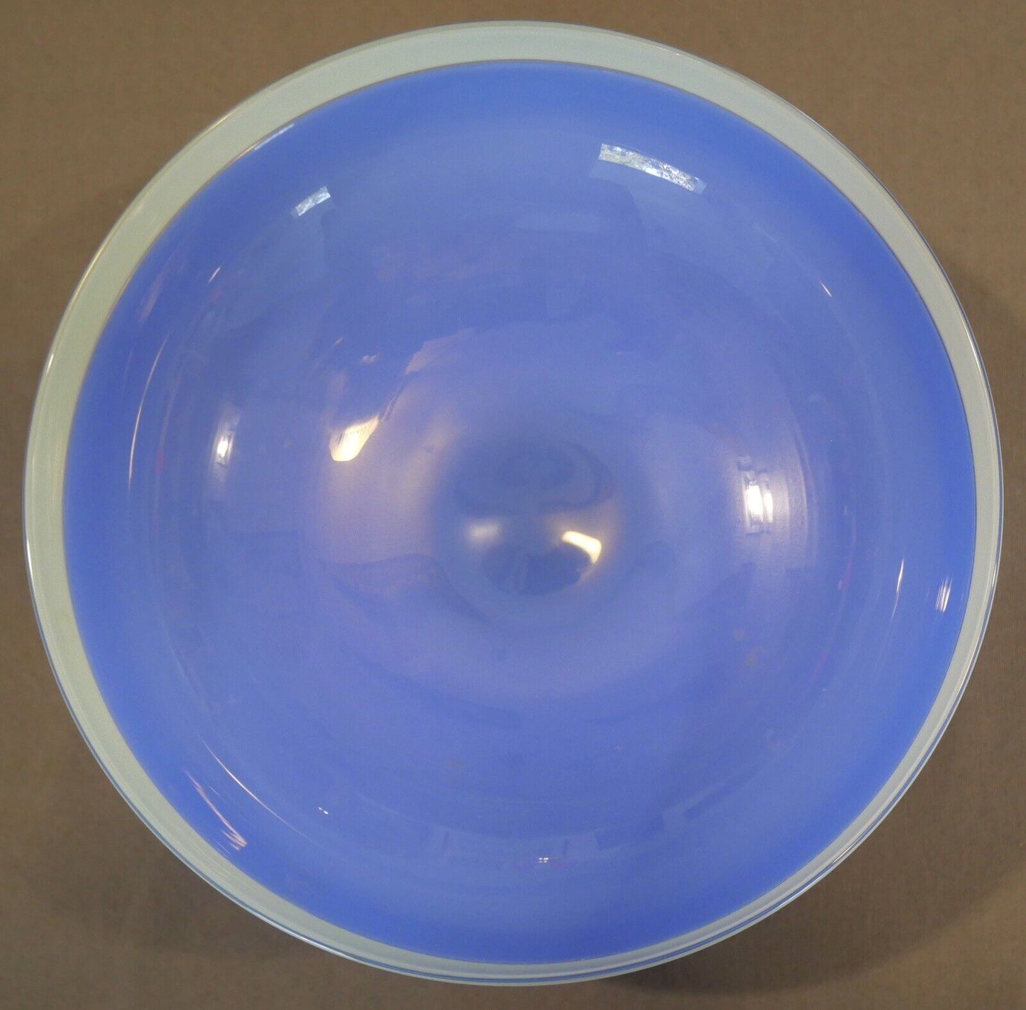 2002 Ipso Facto Art Glass Contemporary Style Two-Tone Blue Centerpiece Bowl