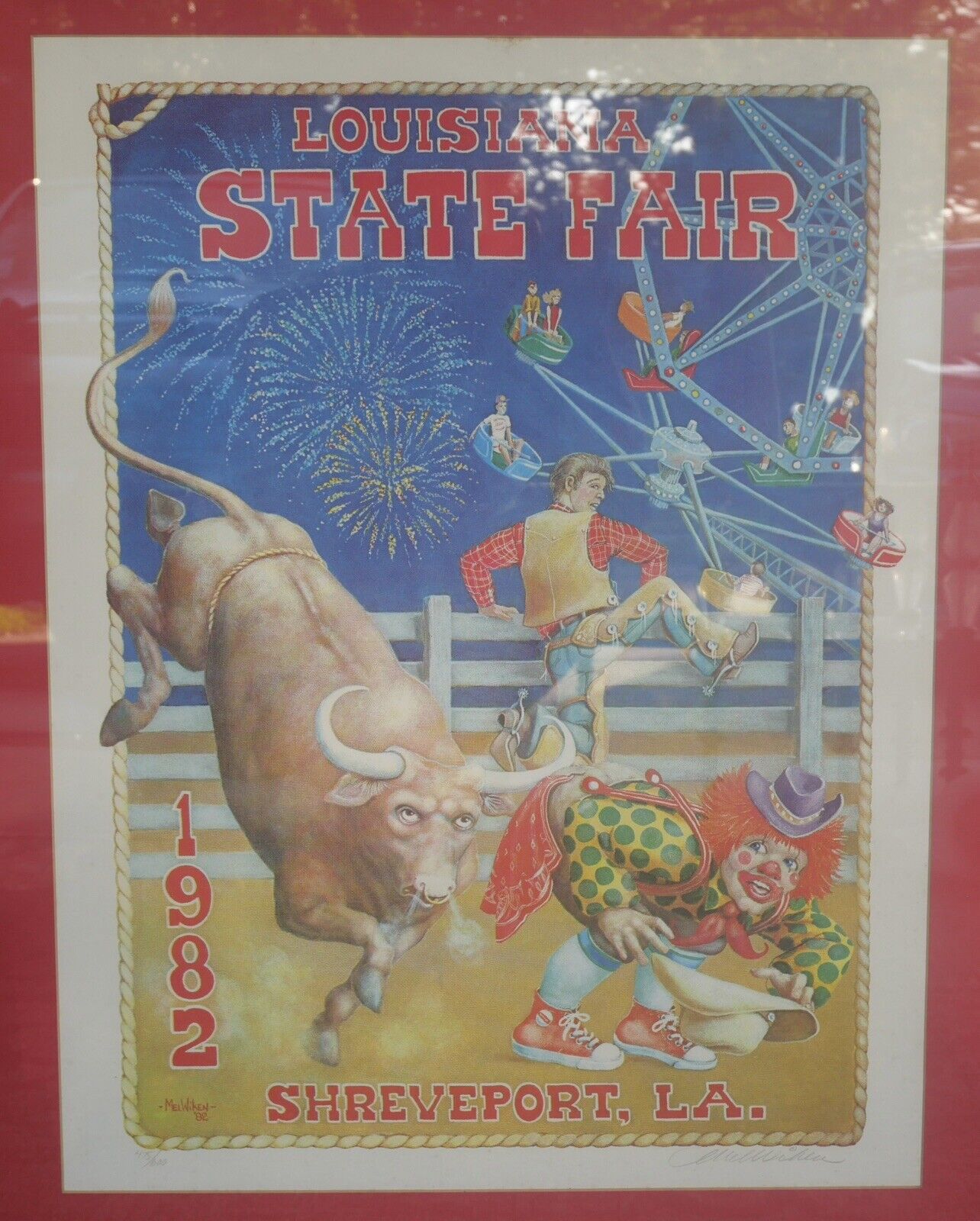 1982 Louisiana State Fair Limited Edition Signed Poster by Mel Wiken (#575/600)