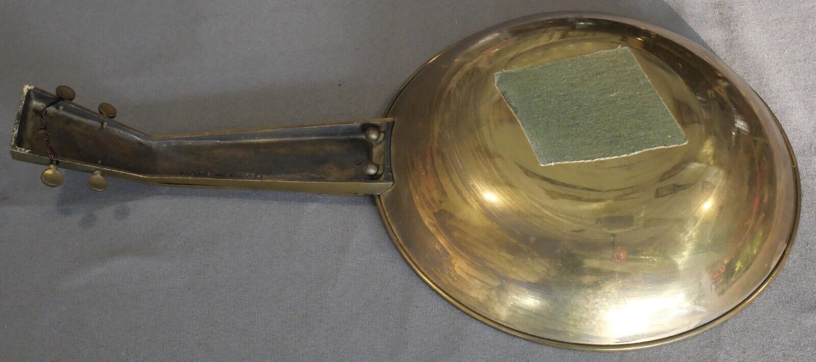 Vintage 1960's Israeli Mid Century Modern Pal Bell Style Patinated Brass Guitar Catchall